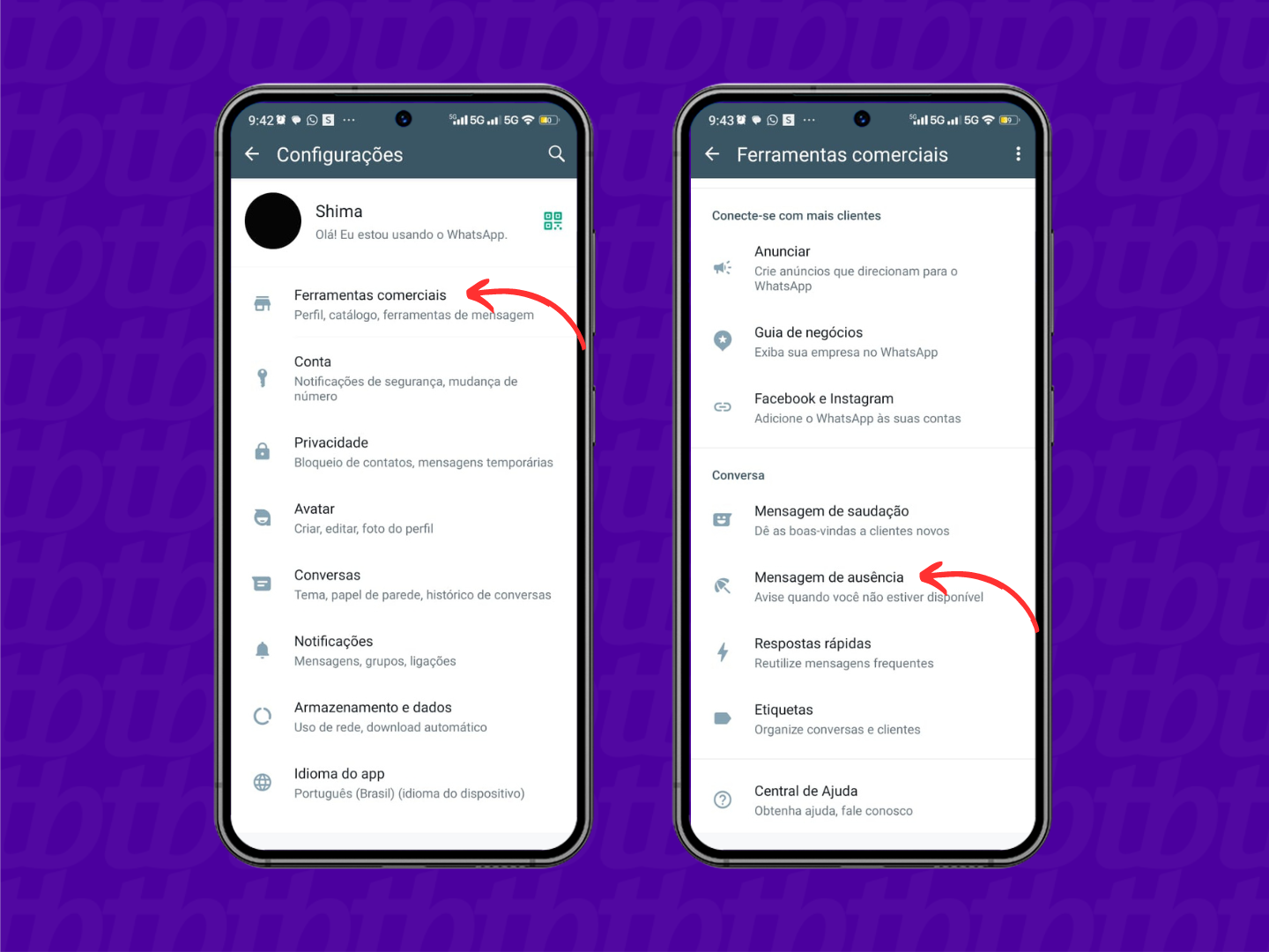 Configurando a Mensagem de Saudação Perfeita - inspiração 1