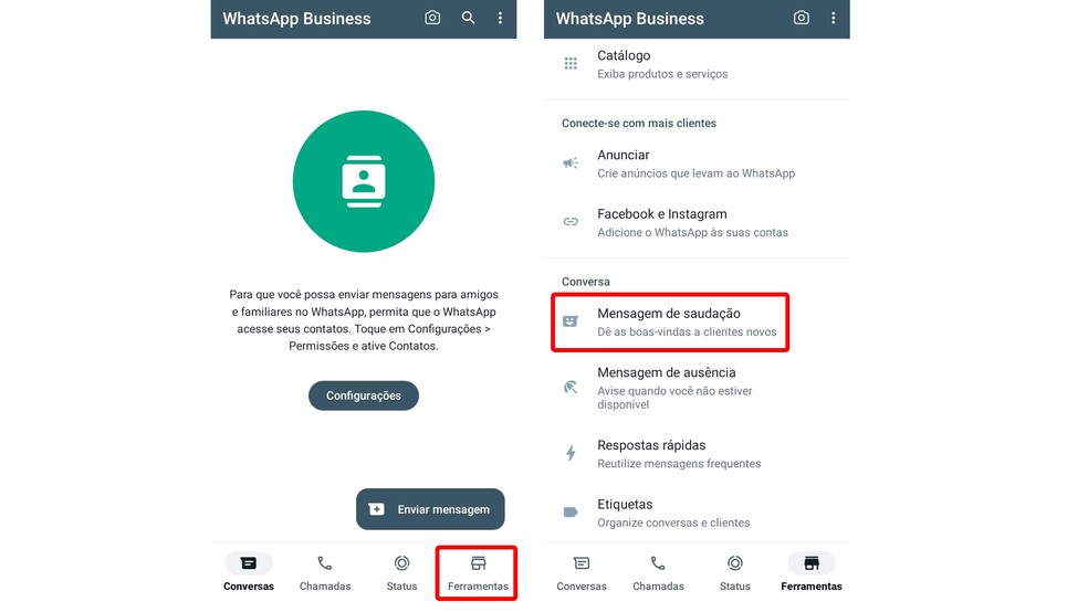 Configurando a Mensagem de Saudação Perfeita - inspiração 2