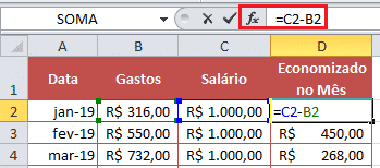 Aplicações Práticas da Subtração no Excel - inspiração 1