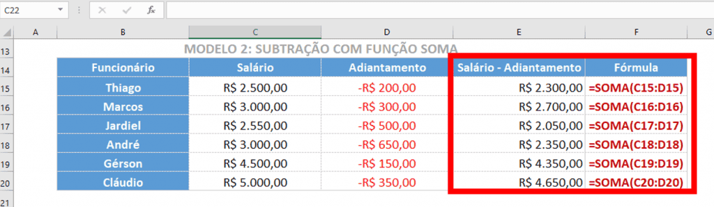 Subtraindo Múltiplos Valores de Uma Vez - inspiração 2