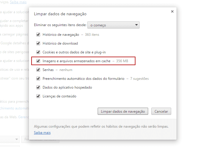 Passo 2: Encontrando a Opção de Limpeza de Dados - inspiração 1