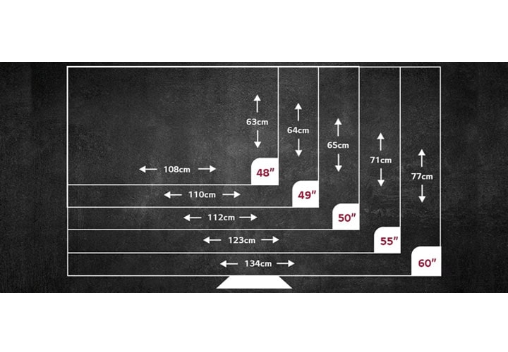 Largura e Altura Real da TV de 50 Polegadas - inspiração 1