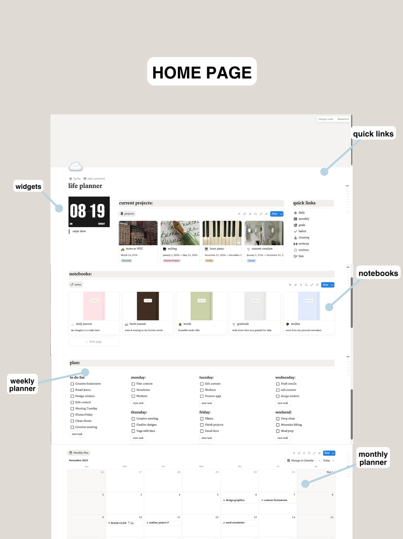 Comece pelo Básico: Entenda a Estrutura do Notion - inspiração 2