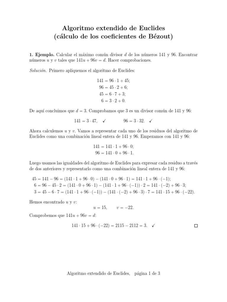 Resolvendo Congruências Lineares com o Algoritmo de Euclides Estendido