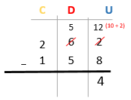 Subtração com números de 3 dígitos