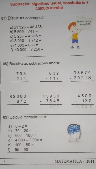 A história do algoritmo de subtração