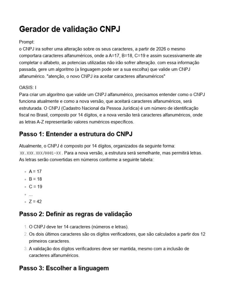Como Calcular os Dígitos Verificadores do CNPJ Alfanumérico