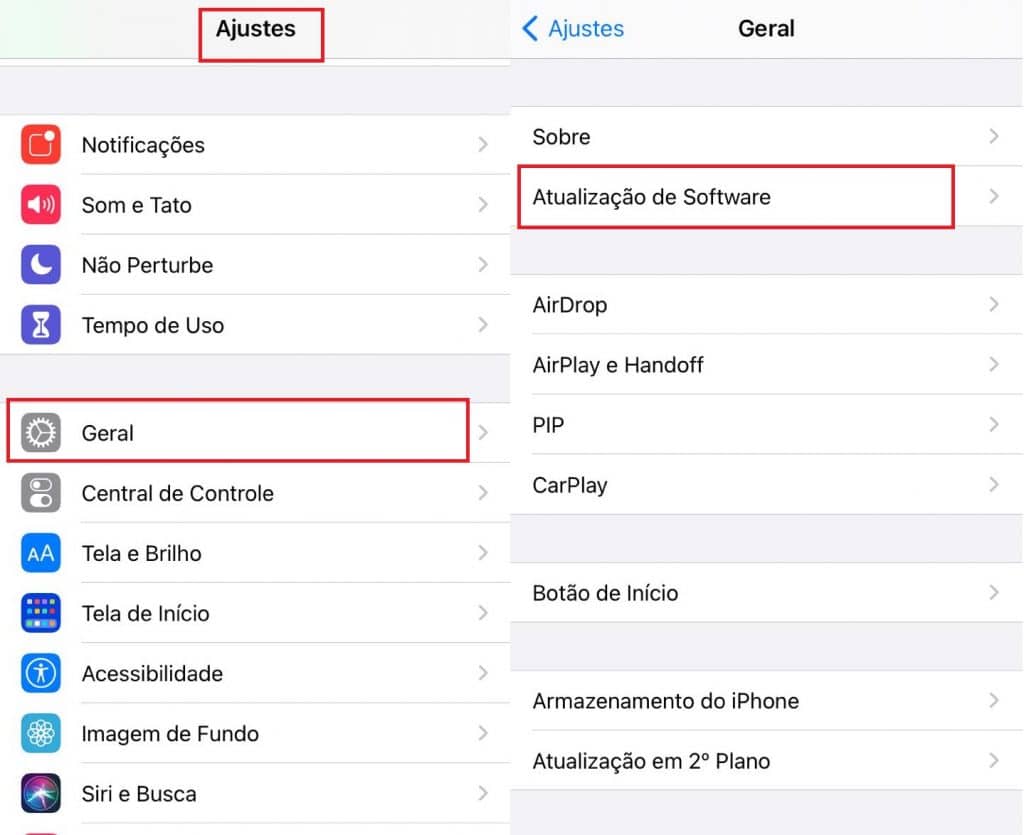 O que fazer se o iPhone não reconhece a atualização