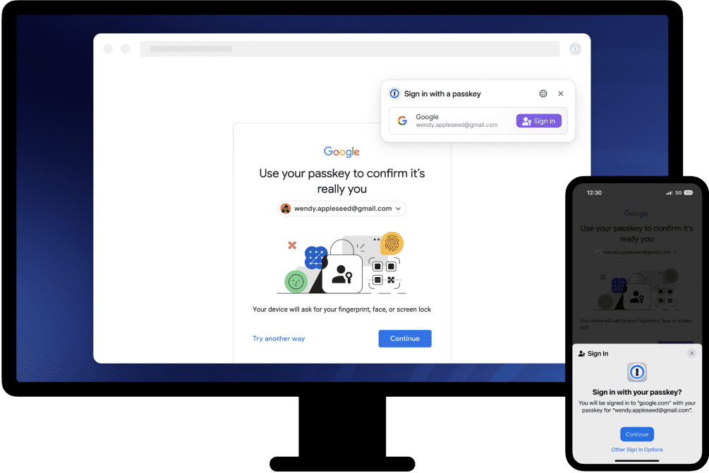 autenticação sem senha com passkeys