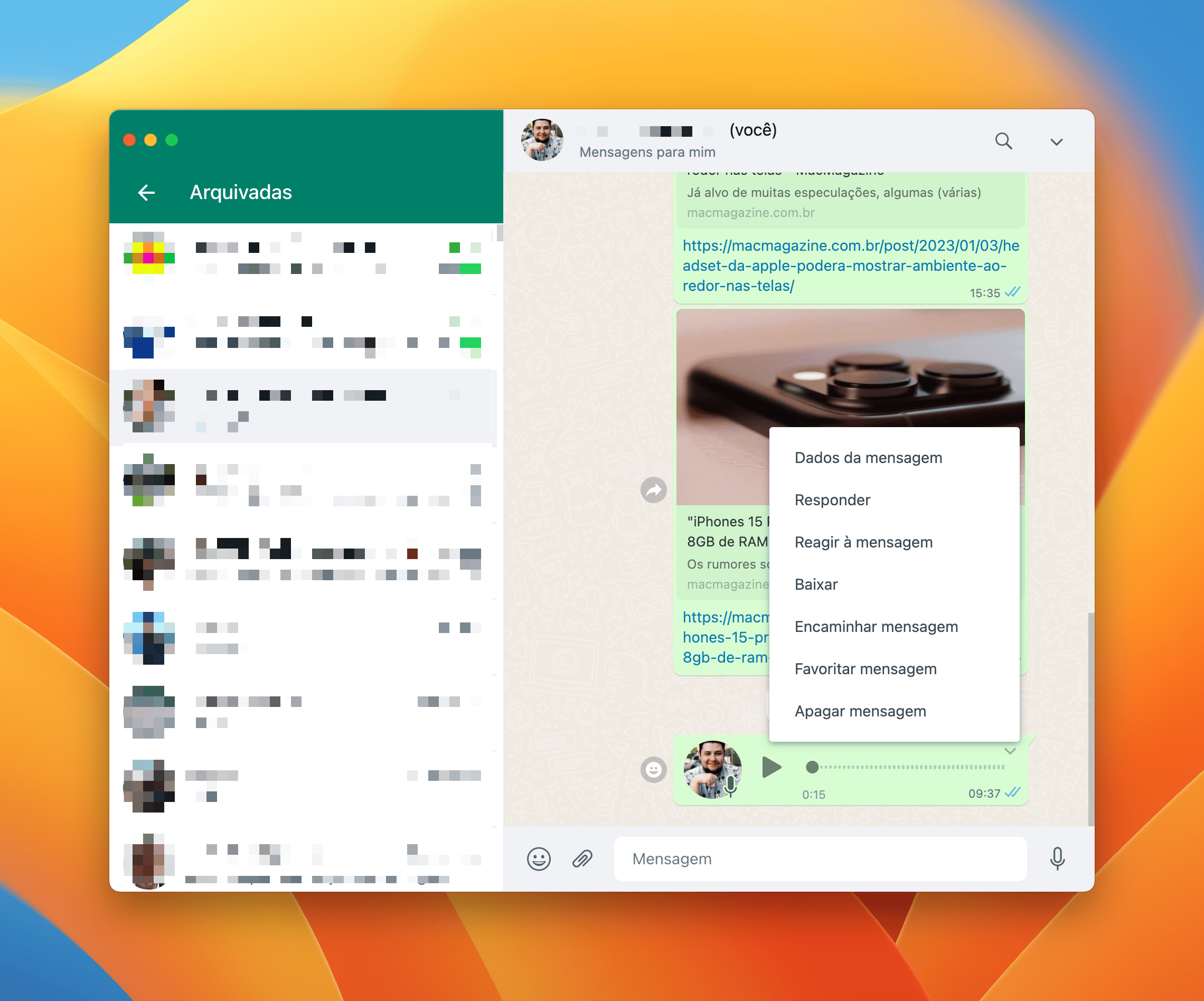 Recuperar áudios apagados do WhatsApp