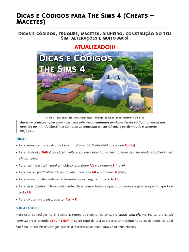 cheat the sims 4