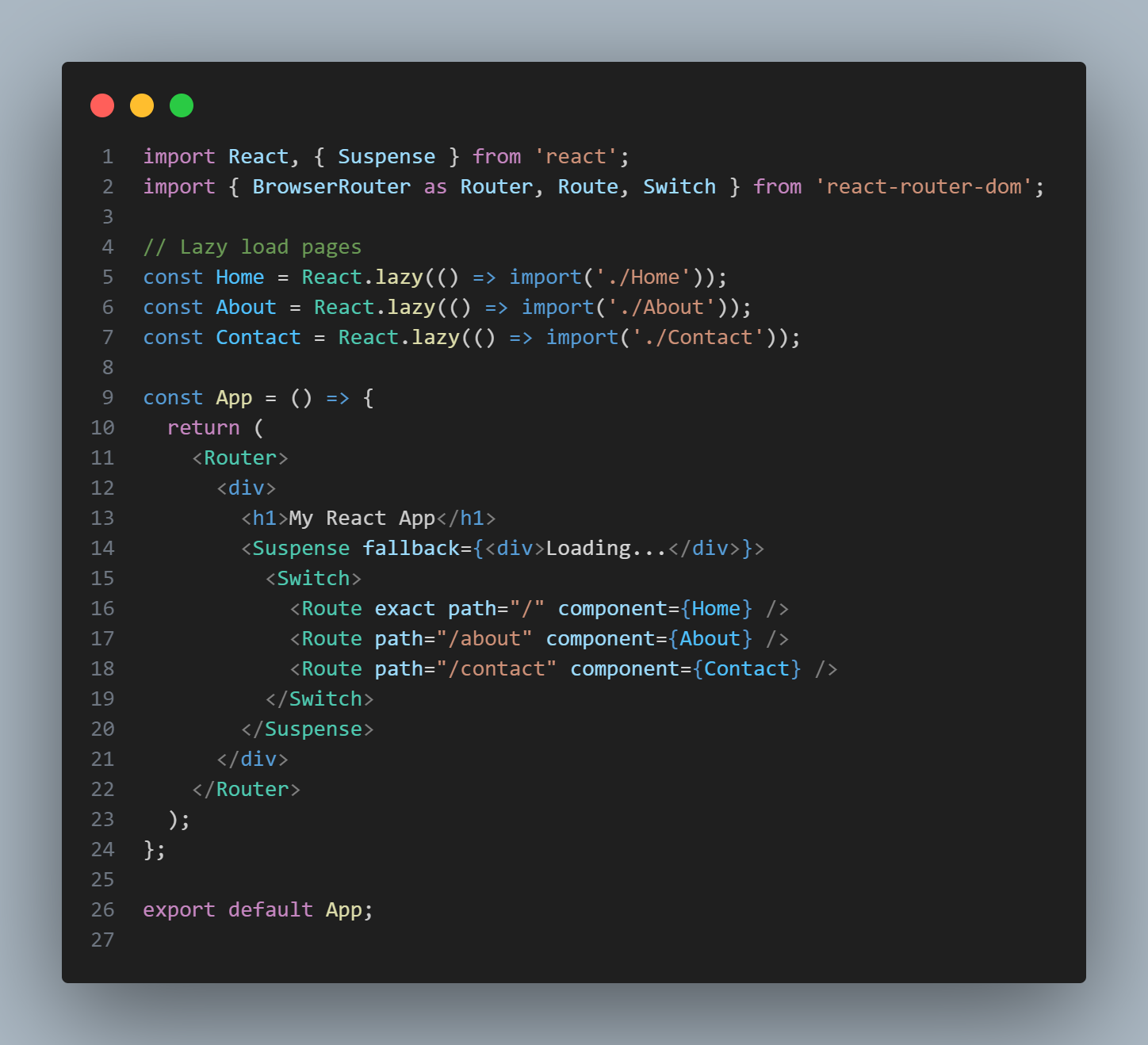code splitting para otimização de apps js