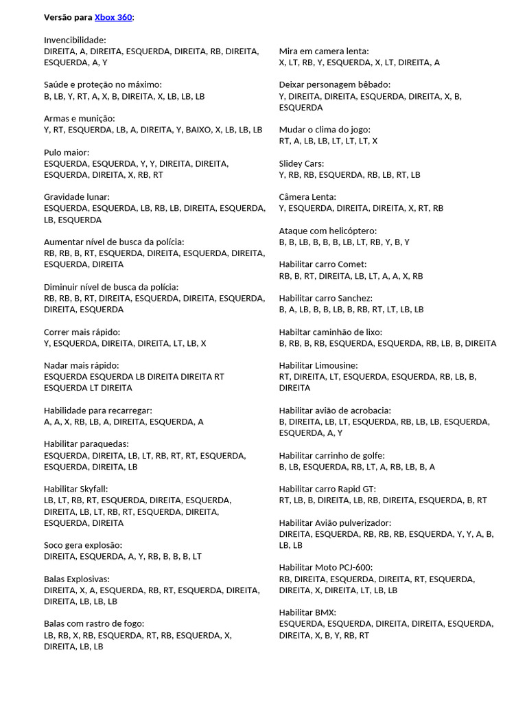 codigos gta 5 xbox 360