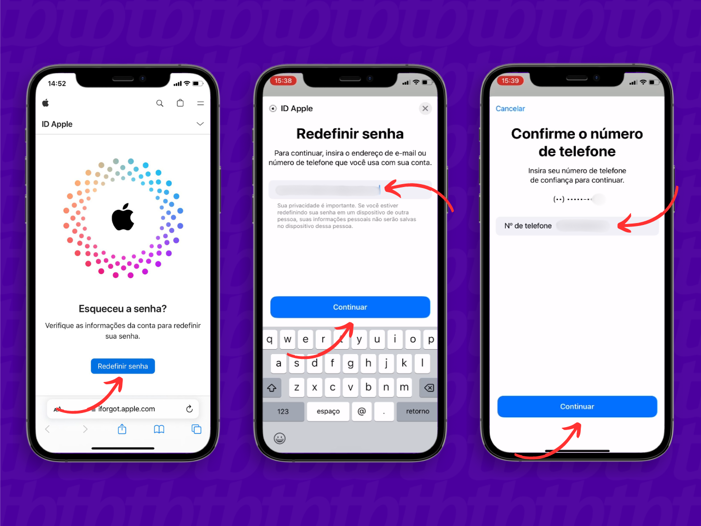 como recuperar senha do icloud