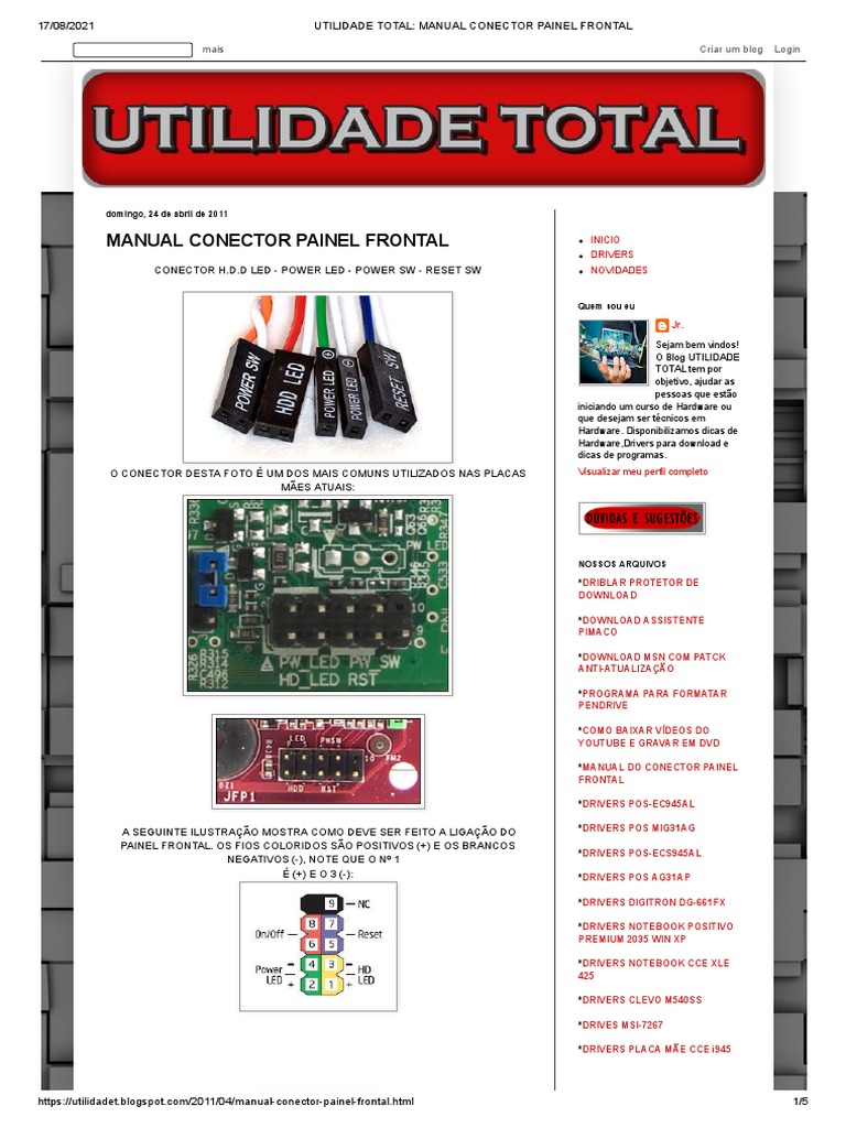 Guia Completo de Conexões do Painel Frontal