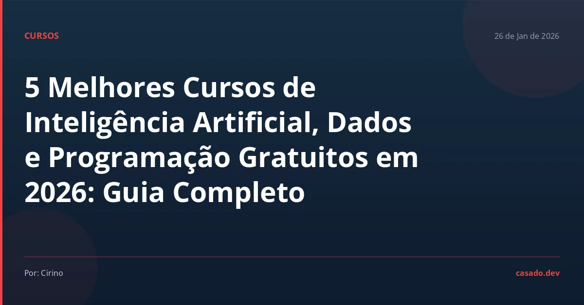 Cursos Online Gratuitos Tecnologia 2026