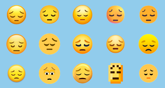 emoji rosto triste significado