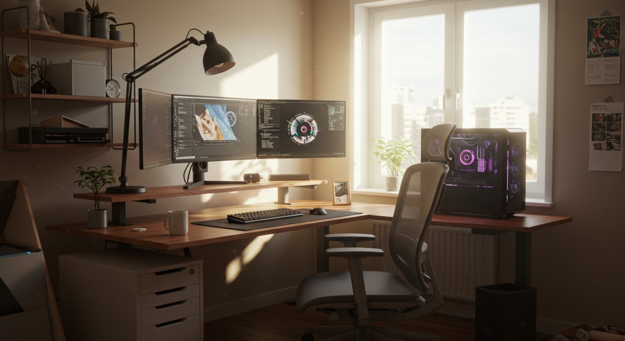 5 ideias de títulos:
1. O Futuro do Setup de PC: Ergonomia Dinâmica em 2026
2. Guia Completo: Montando seu Setup Ergonômico para 2026
3. Cadeiras Inteligentes e Mesas Ajustáveis: As Novidades em Ergonomia para 2026
4. Como Evitar Dores e Aumentar a Produtividade com um Setup Ergonômico
5. Check-list Essencial: Configurando a Postura Correta para seu PC