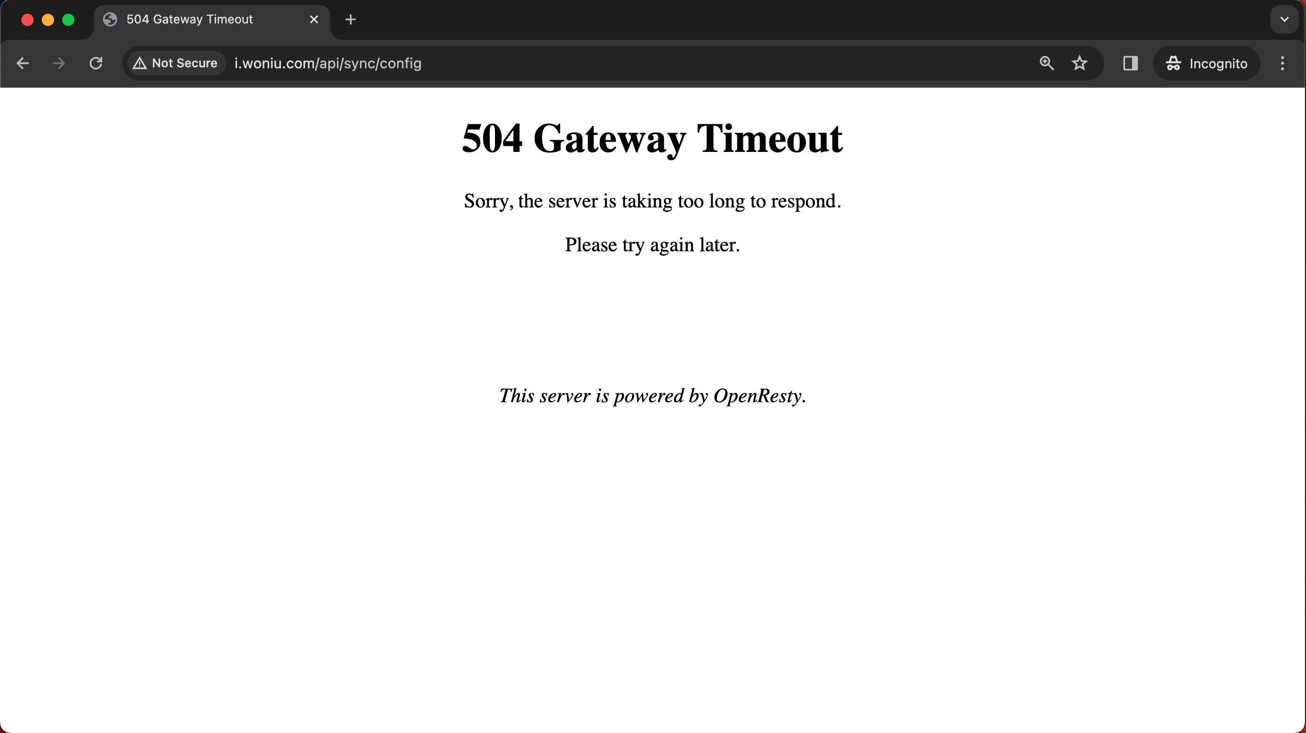erro 504 gateway timeout