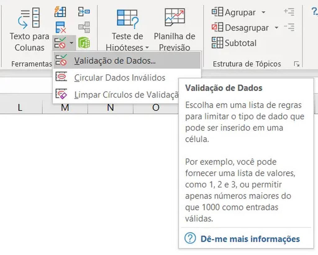 Comparativo: Lista suspensa no Excel vs. Google Sheets