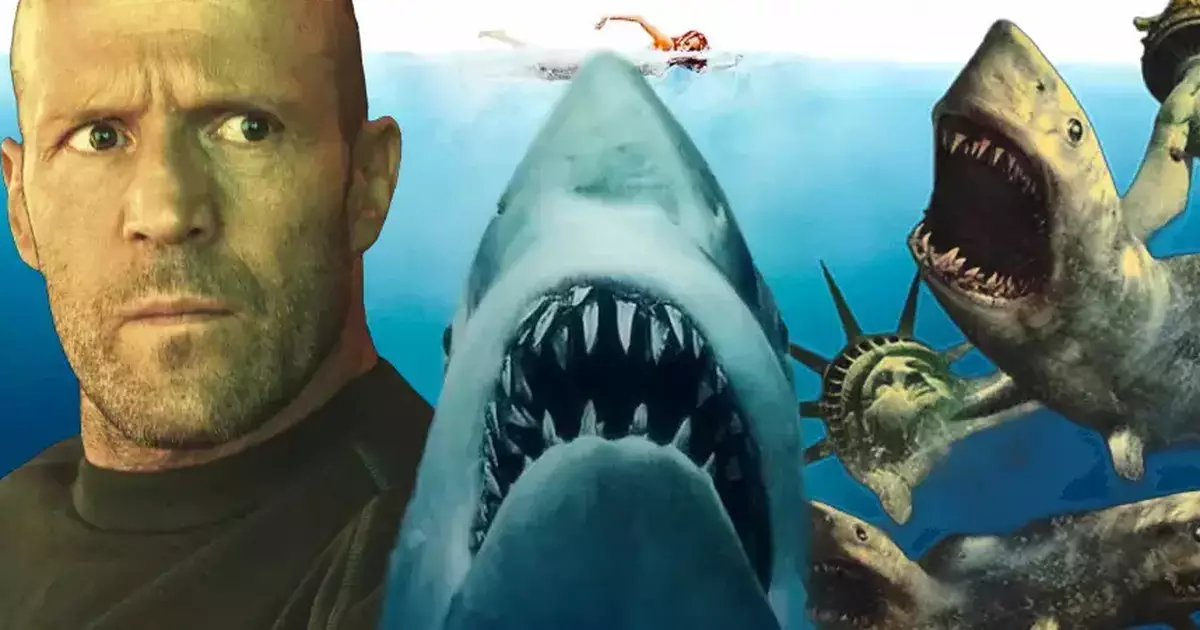 animações de tubarões