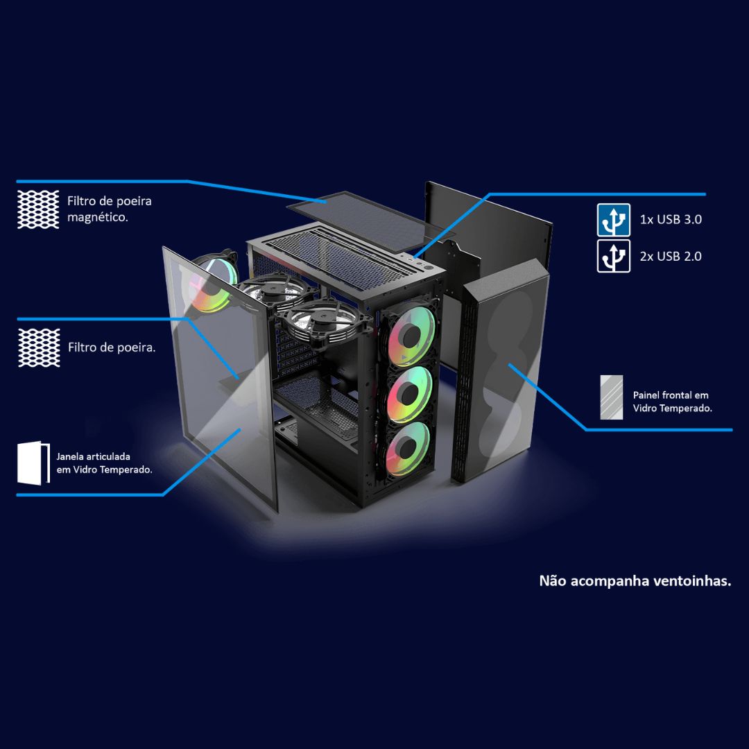 filtros poeira gabinete pc 2026