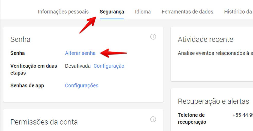 Como ativar a verificação em duas etapas na sua Conta Google