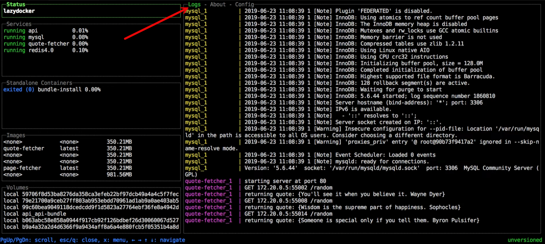 Como usar Lazydocker para gerenciar Docker Compose