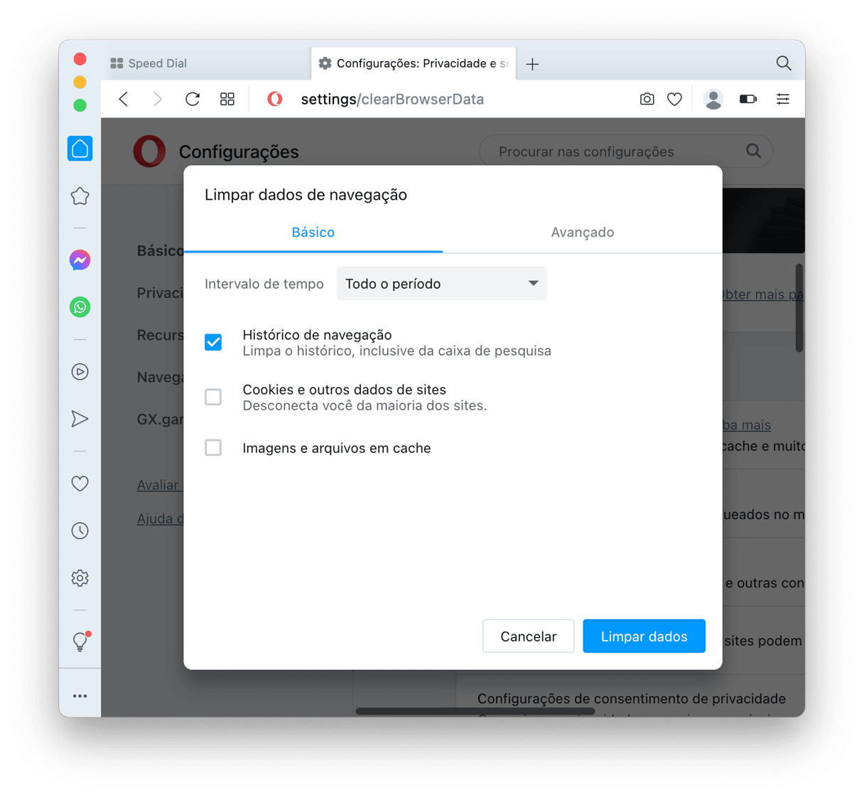 Como recuperar histórico apagado (se possível)