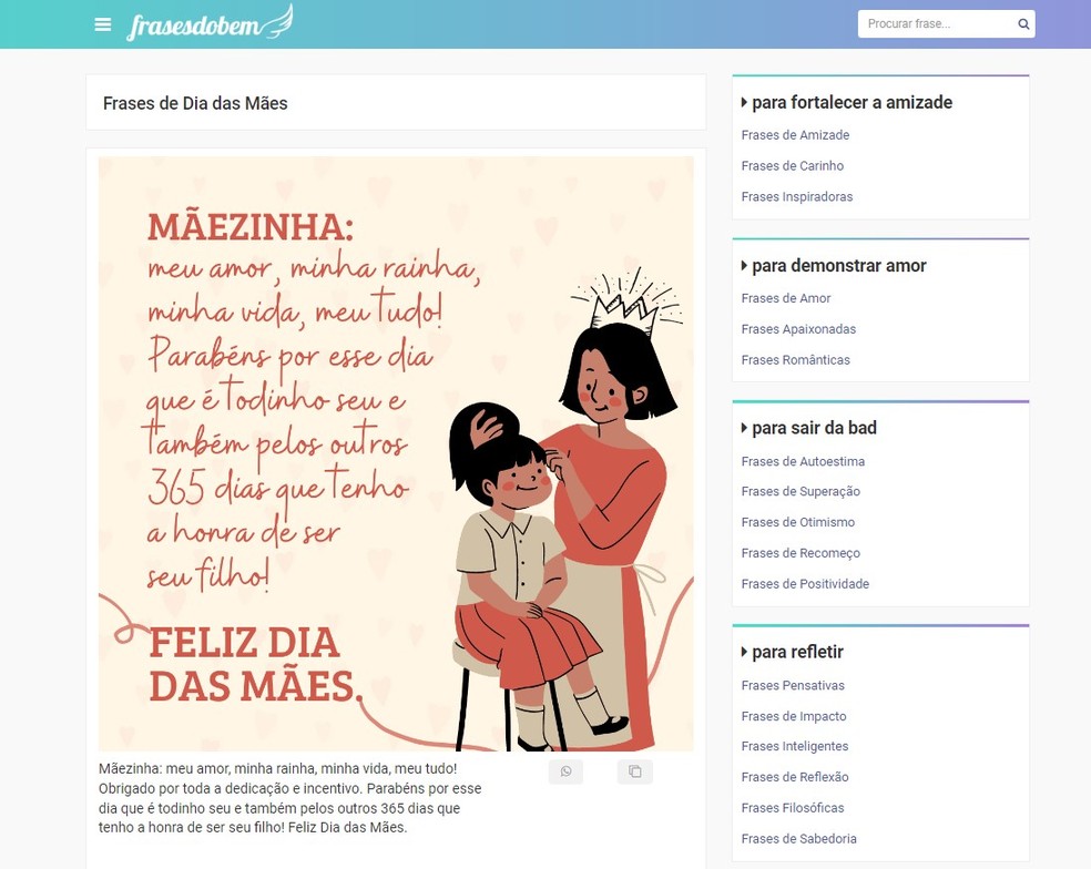 mensagens dia das mães emocionantes e curtas