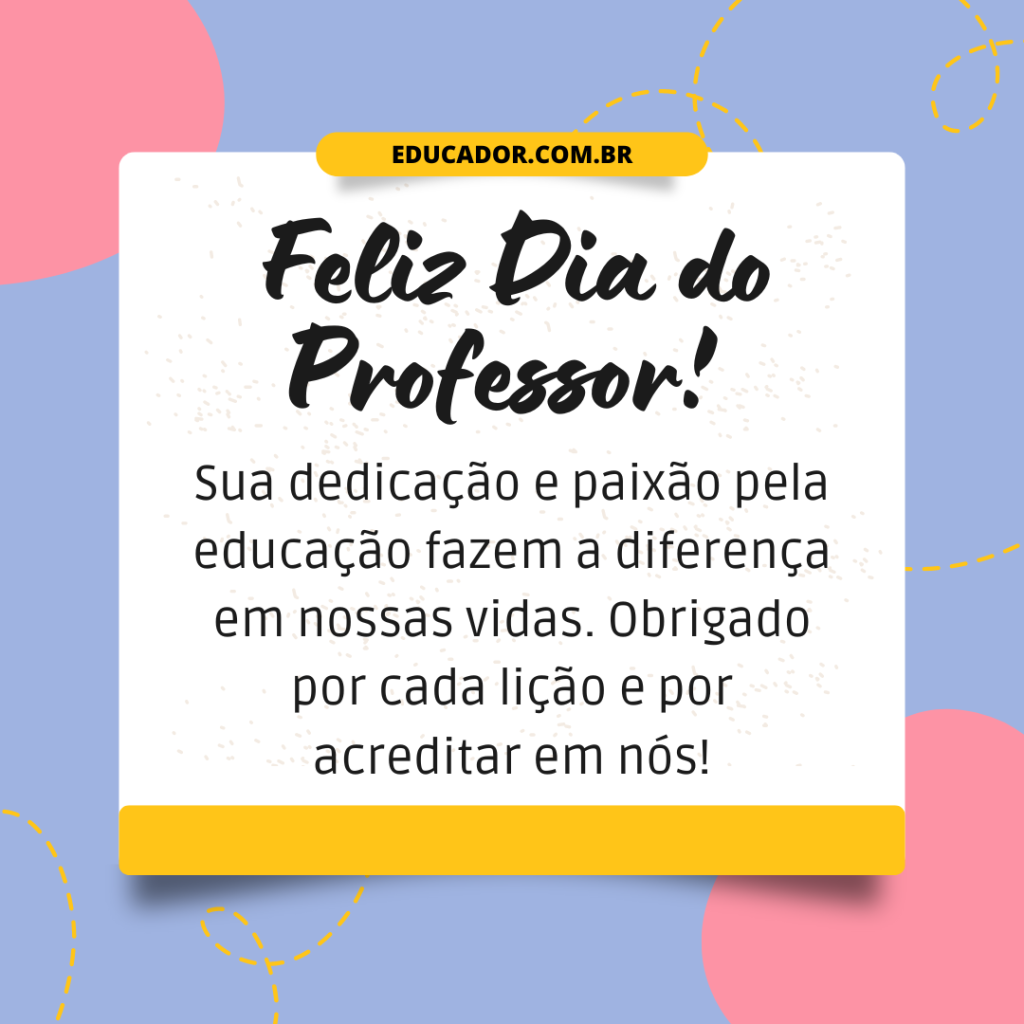 mensagens curtas e objetivas para o dia dos professores