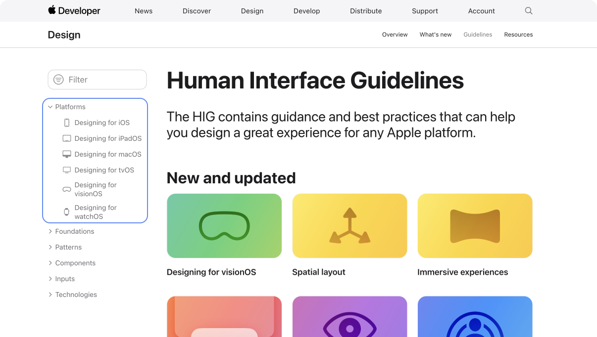 o que é o human interface guidelines