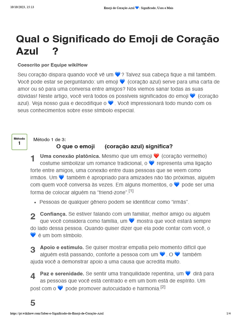 o que significa coraçãozinho azul