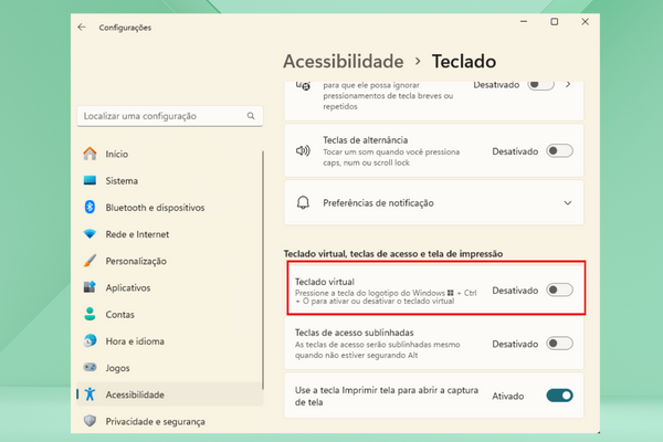 PC com teclado desconfigurado