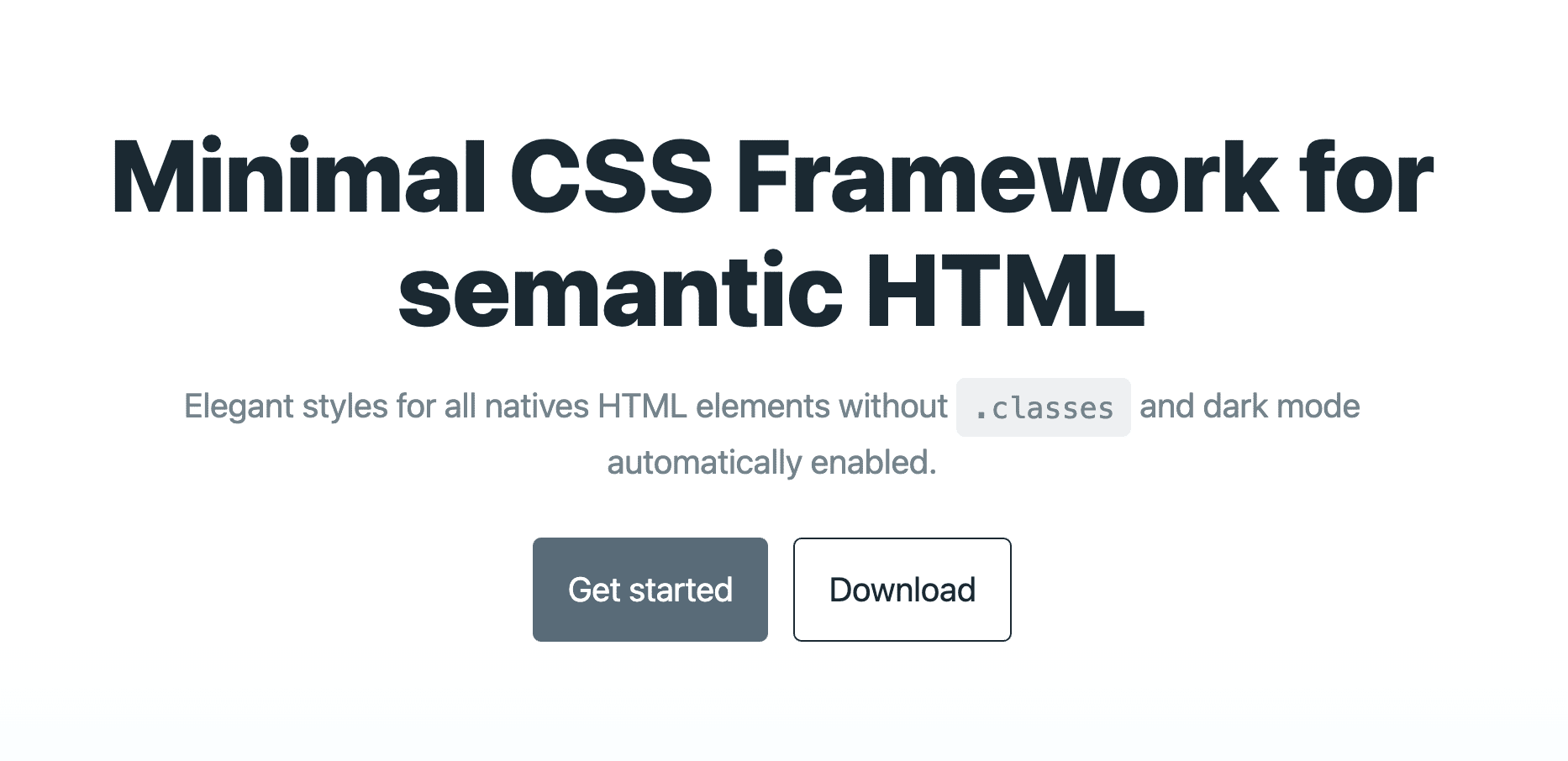 framework css sem classes