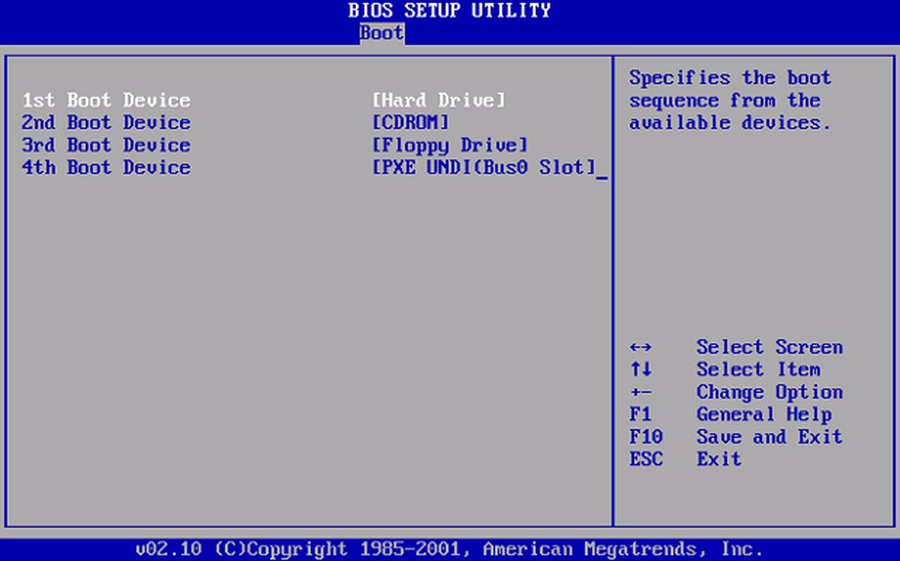 processador e a velocidade do boot