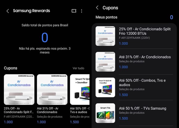 quanto vale cada ponto samsung rewards