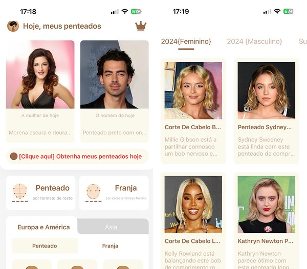 simulação de corte de cabelo