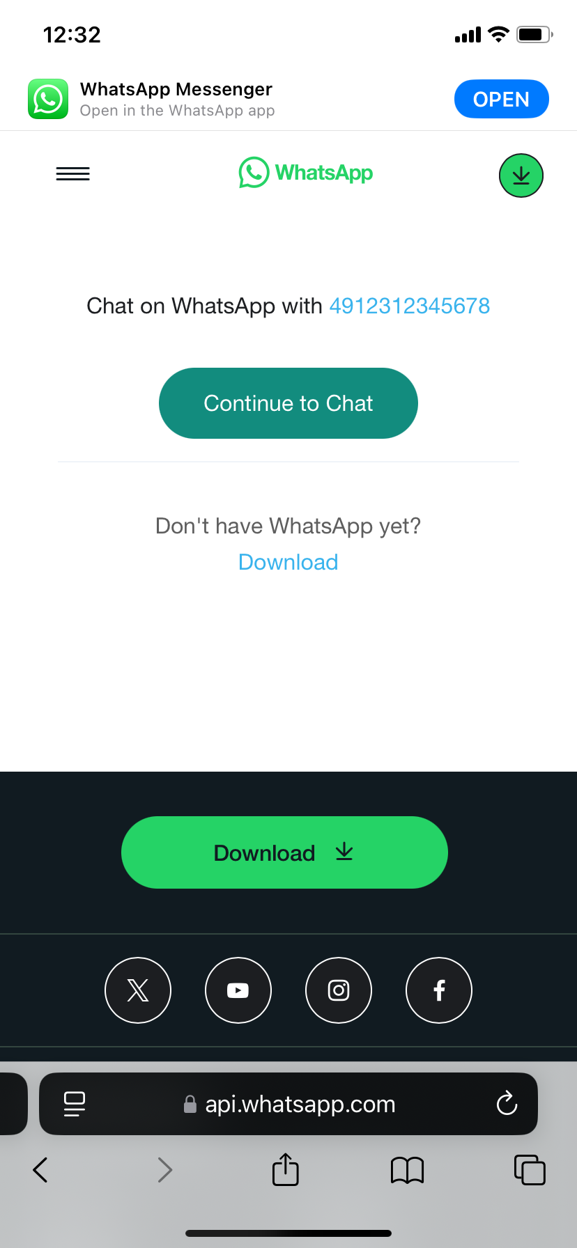 link direto para conversa no whatsapp