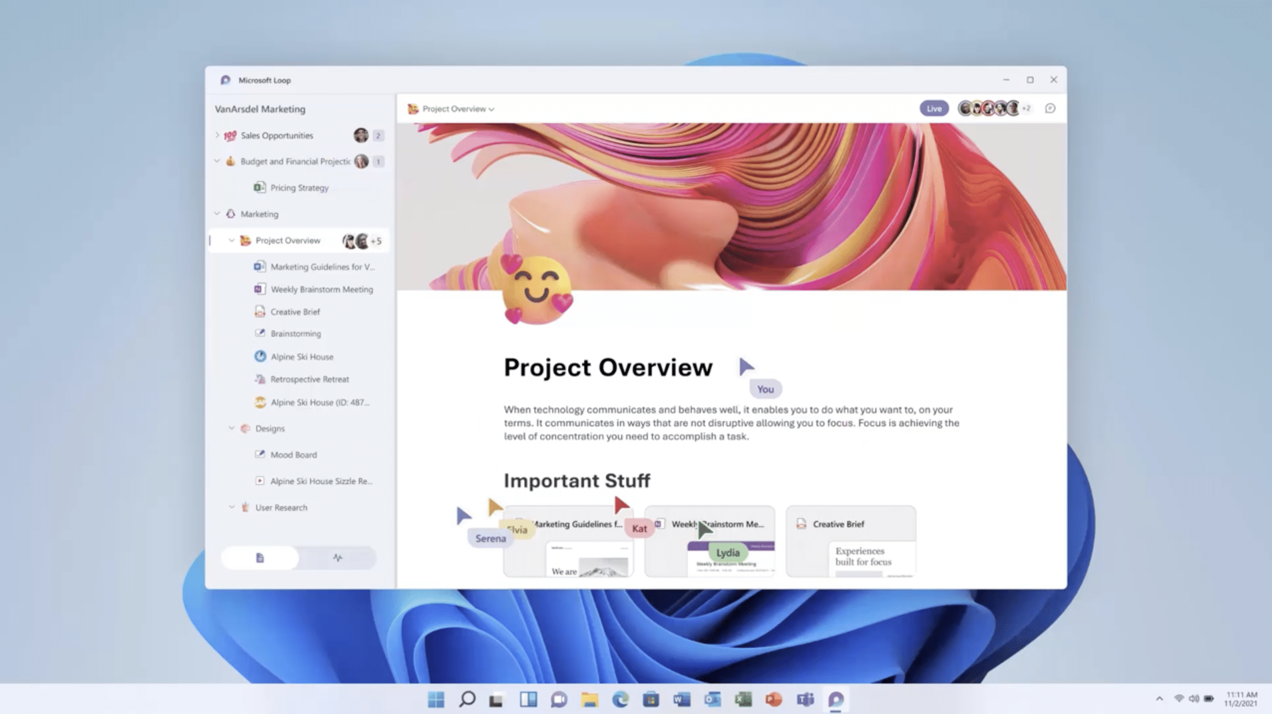 Microsoft Loop componentes